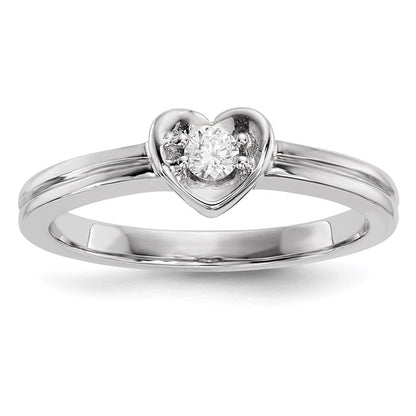 14K Weißgold Ring mit echten Diamanten