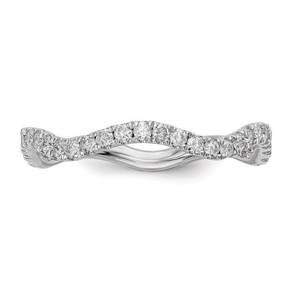 14K Weißgold Ring mit echten Diamanten