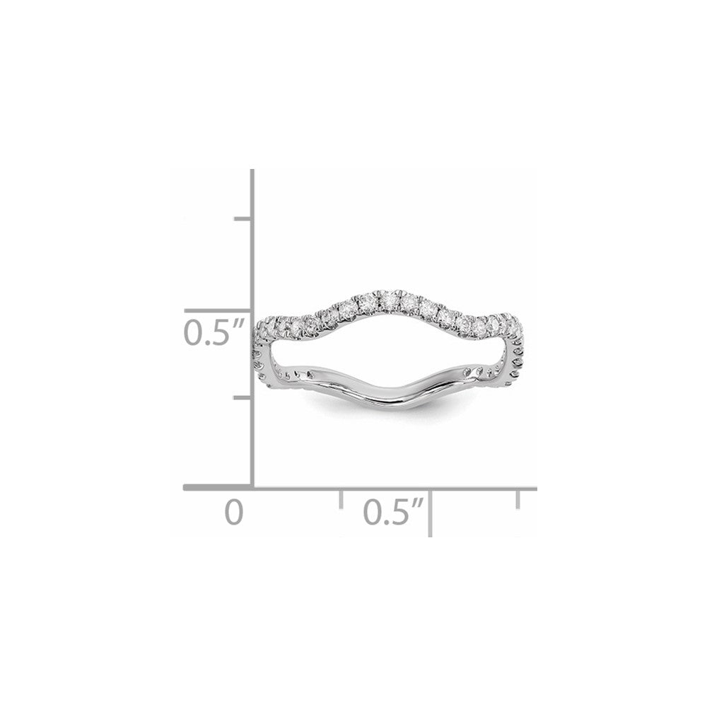 14K Weißgold Ring mit echten Diamanten