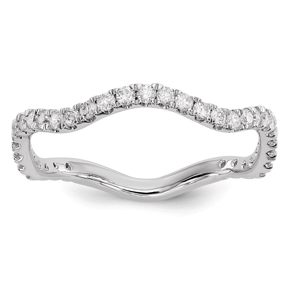 14K Weißgold Ring mit echten Diamanten
