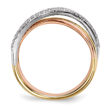 14K Weiß-/Gelb-/Roségold Ring mit echten Diamanten