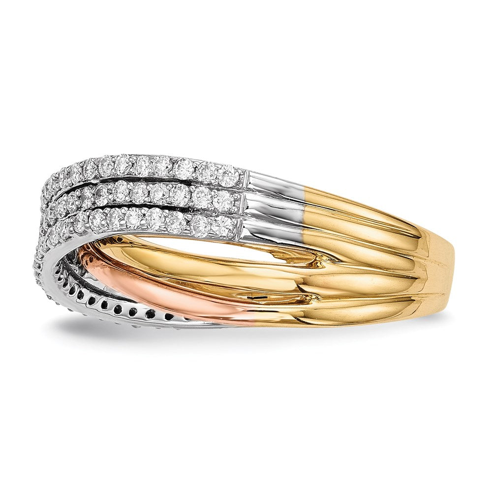 14K Weiß-/Gelb-/Roségold Ring mit echten Diamanten