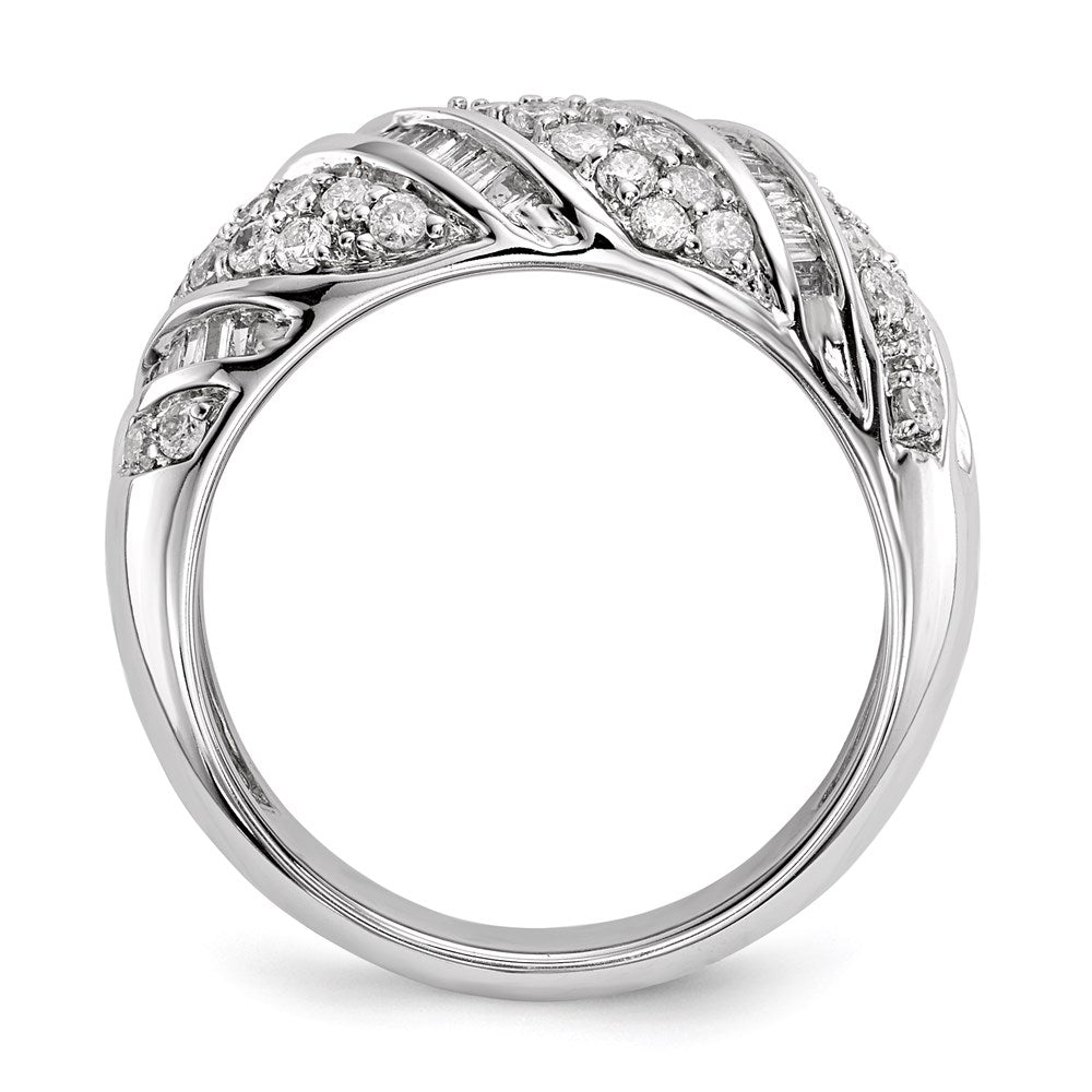 14K Weißgold Ring mit echten Diamanten