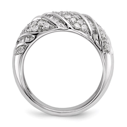14K Weißgold Ring mit echten Diamanten