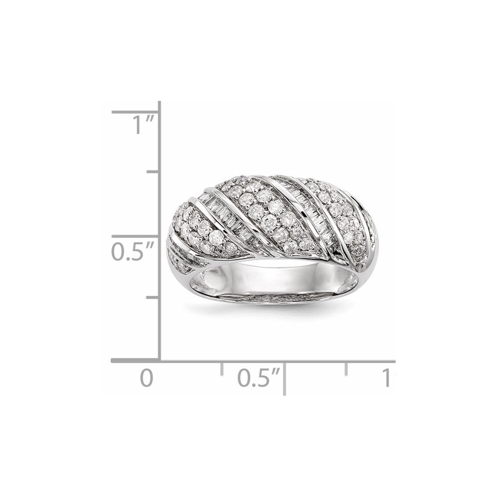 14K Weißgold Ring mit echten Diamanten