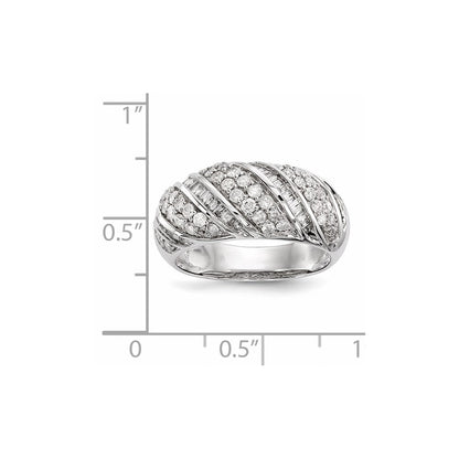 14K Weißgold Ring mit echten Diamanten