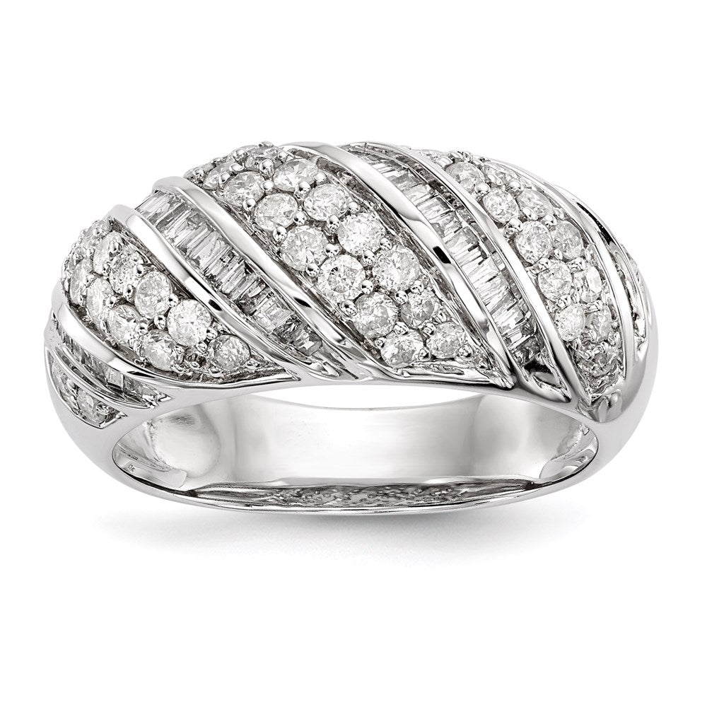 14K Weißgold Ring mit echten Diamanten