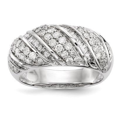 14K Weißgold Ring mit echten Diamanten