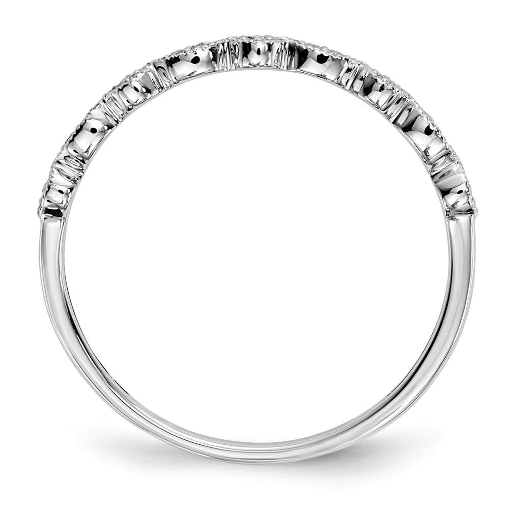 14K Weißgold Ring mit echten Diamanten