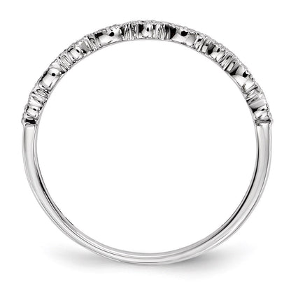 14K Weißgold Ring mit echten Diamanten