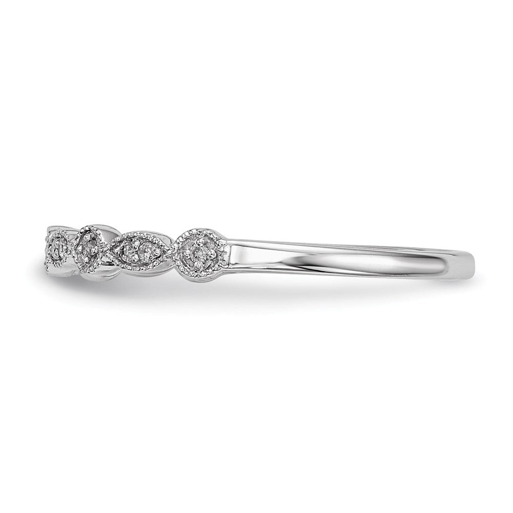14K Weißgold Ring mit echten Diamanten