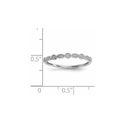 14K Weißgold Ring mit echten Diamanten