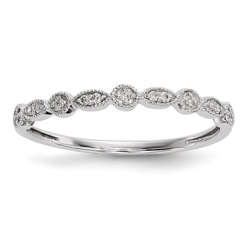14K Weißgold Ring mit echten Diamanten