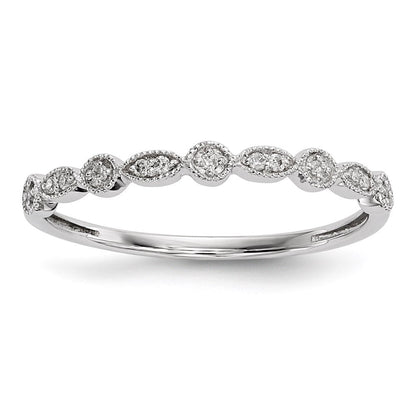 14K Weißgold Ring mit echten Diamanten