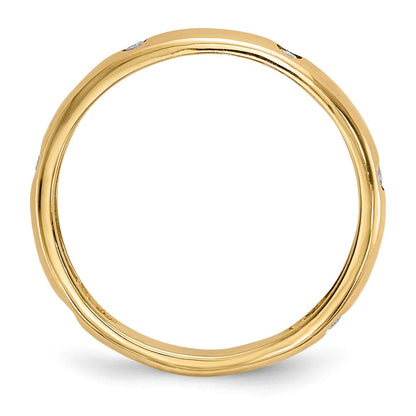 14K Gelbgold Ring mit echten Diamanten