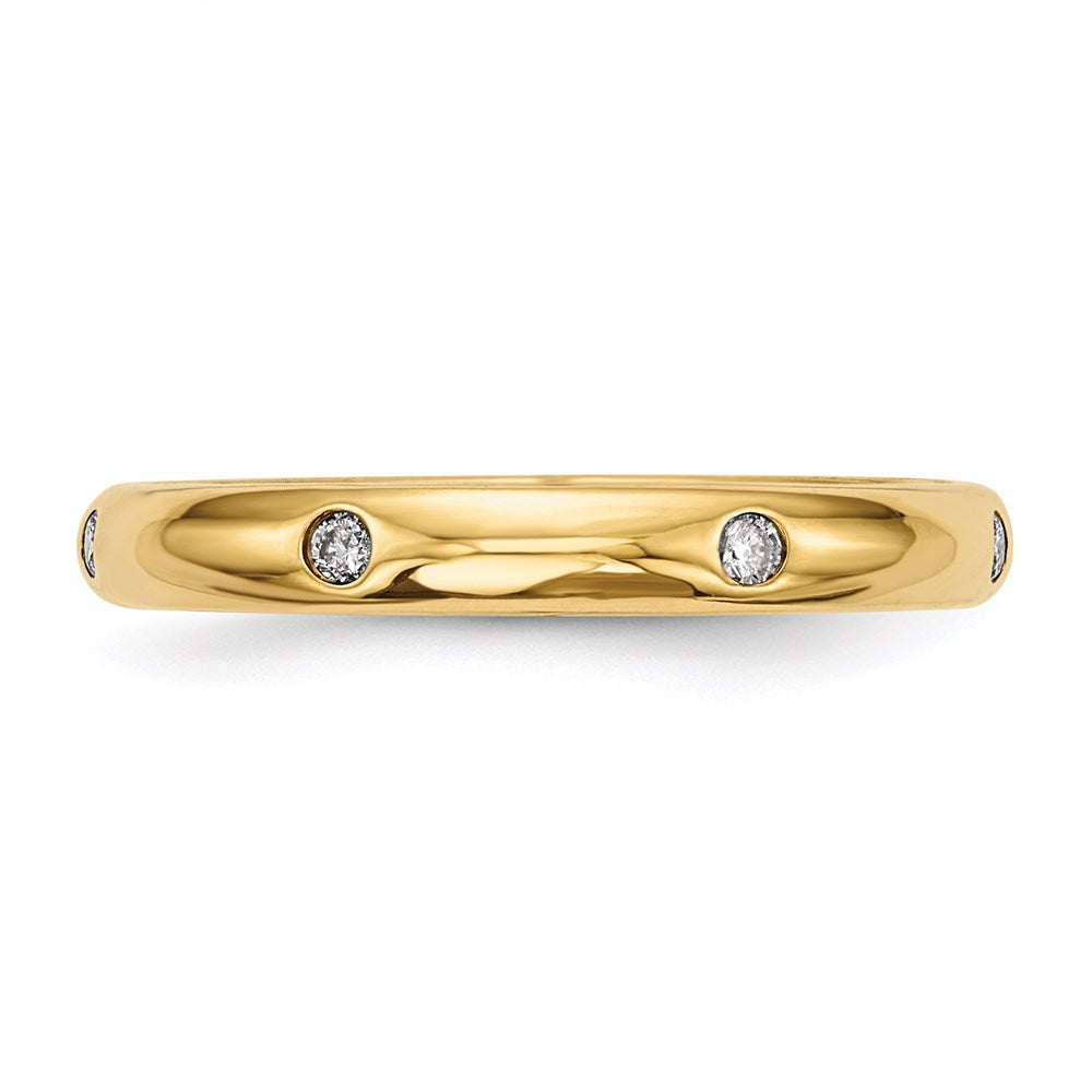 14K Gelbgold Ring mit echten Diamanten