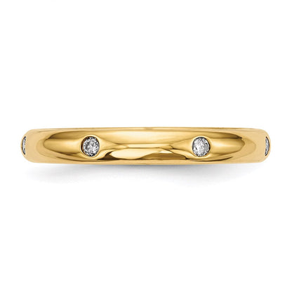 14K Gelbgold Ring mit echten Diamanten