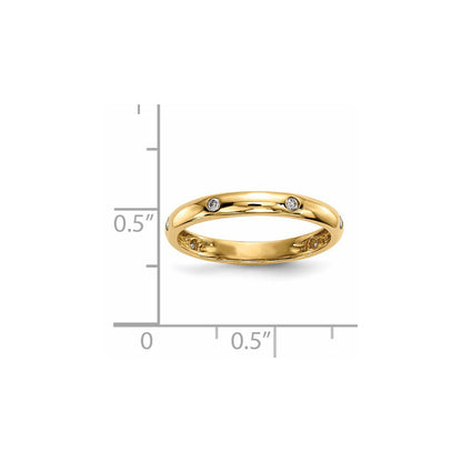 14K Gelbgold Ring mit echten Diamanten