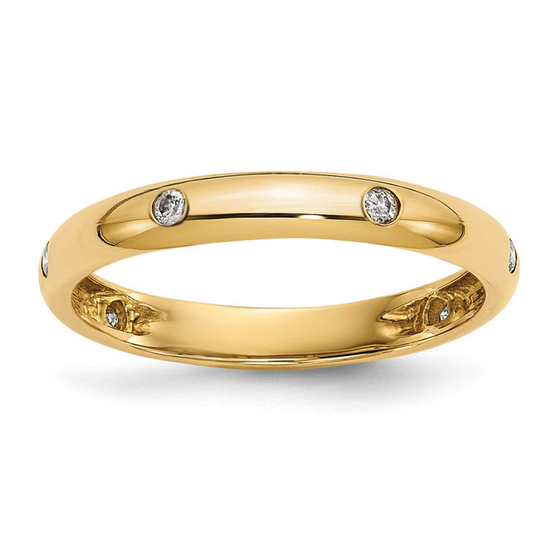 14K Gelbgold Ring mit echten Diamanten