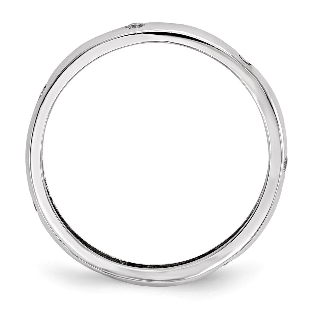 14K Weißgold Ring mit echtem Diamanten