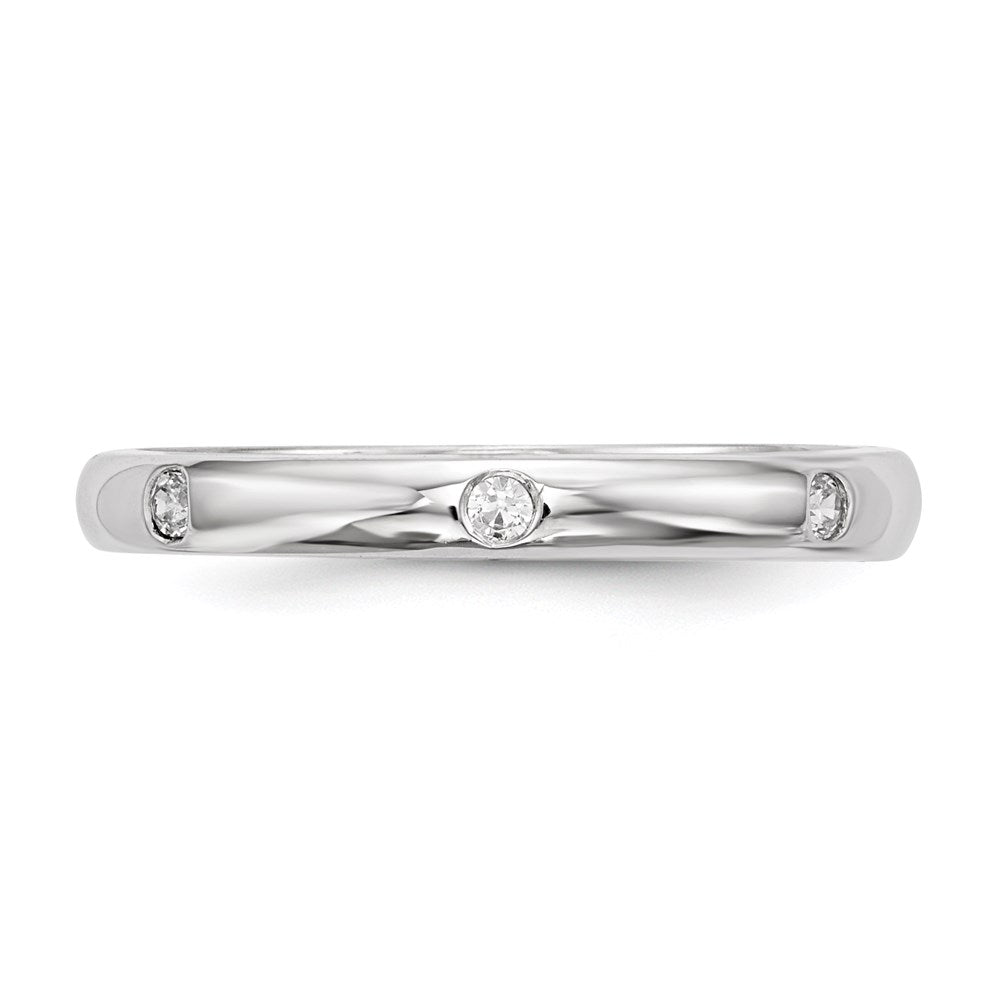 14K Weißgold Ring mit echtem Diamanten