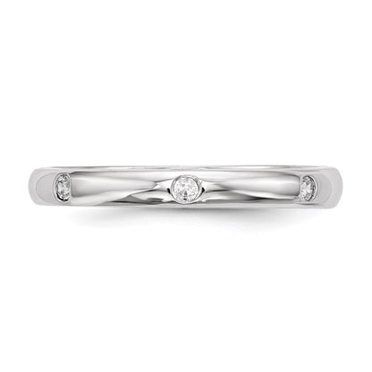 14K Weißgold Ring mit echtem Diamanten