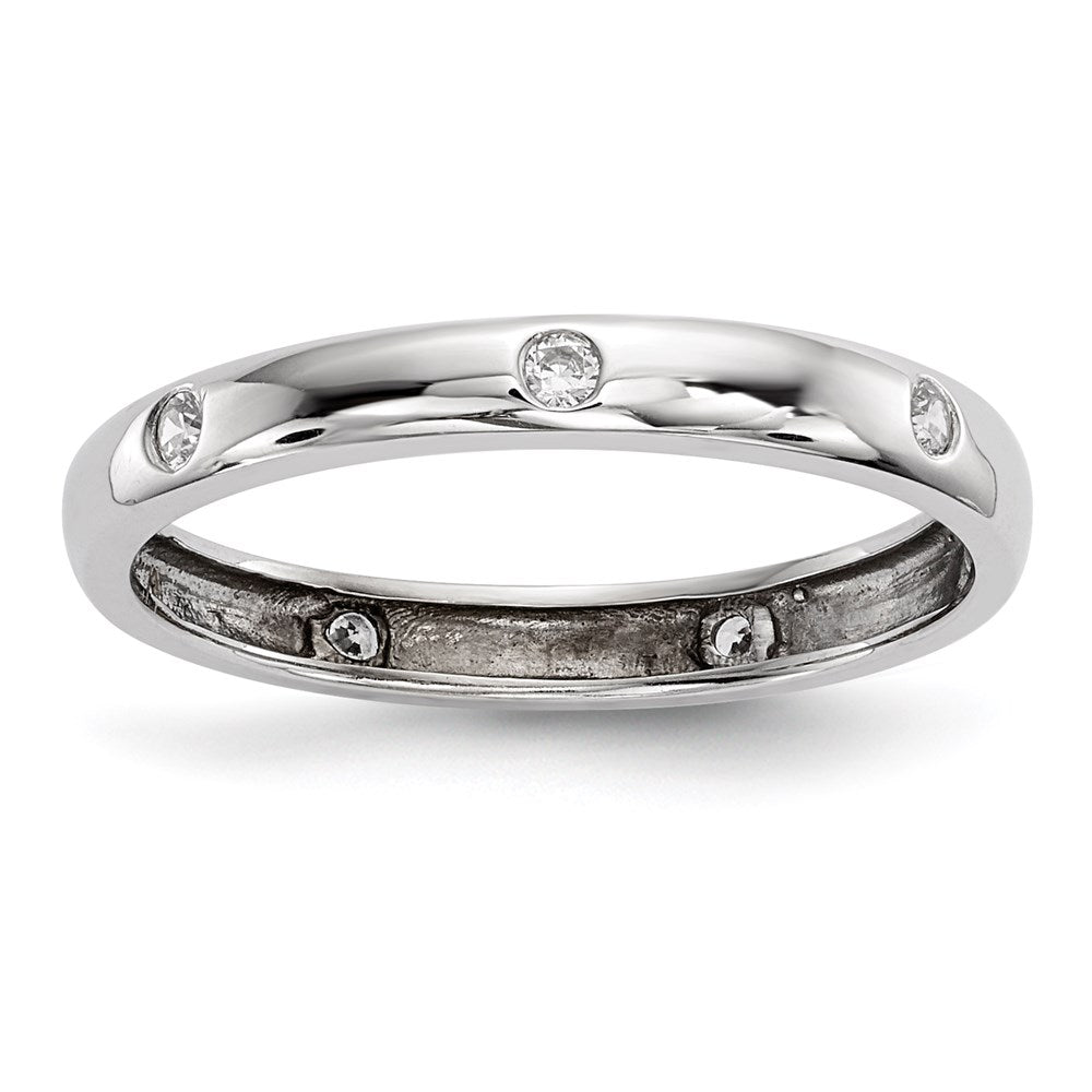 14K Weißgold Ring mit echtem Diamanten