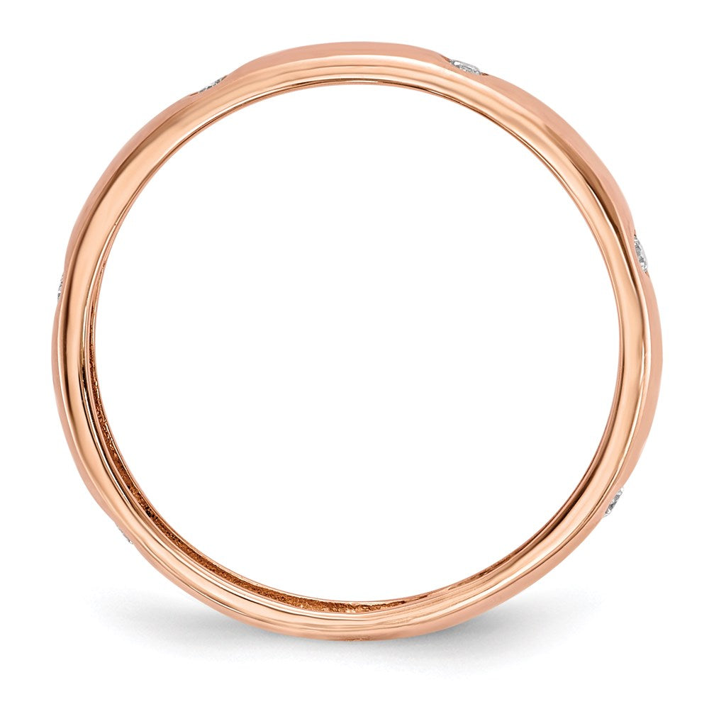 14K Roségold Ring mit echten Diamanten