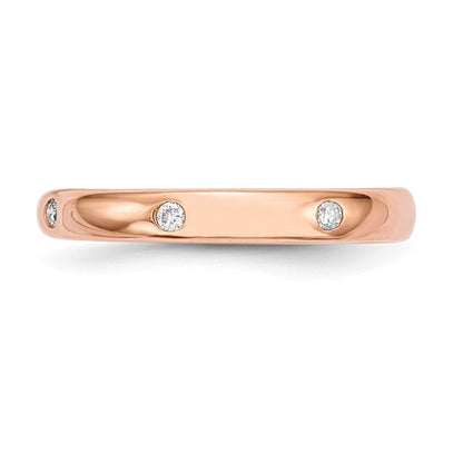14K Roségold Ring mit echten Diamanten