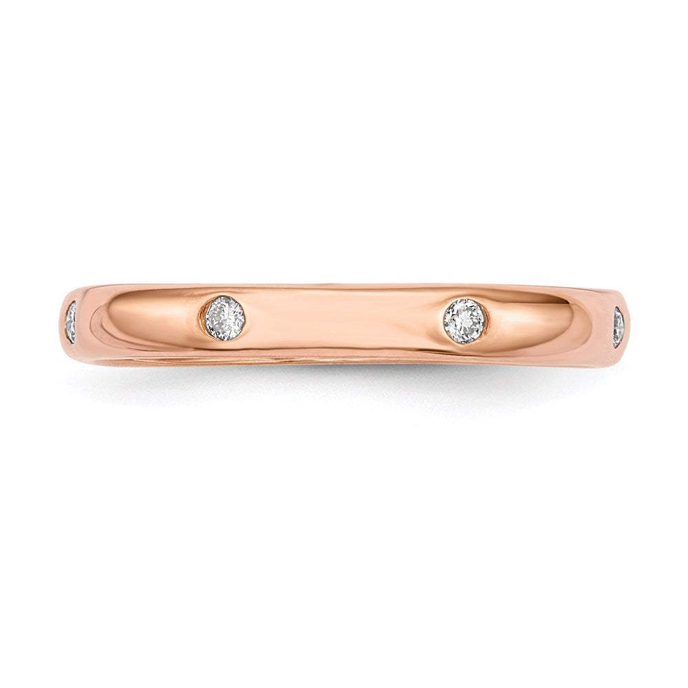 14K Roségold Ring mit echten Diamanten