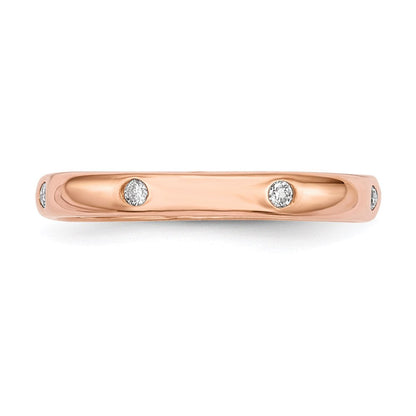 14K Roségold Ring mit echten Diamanten