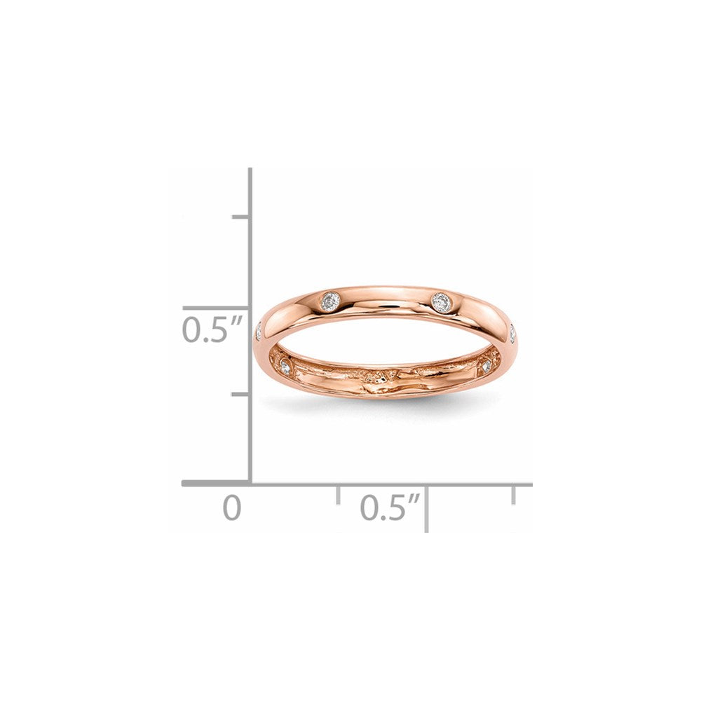14K Roségold Ring mit echten Diamanten
