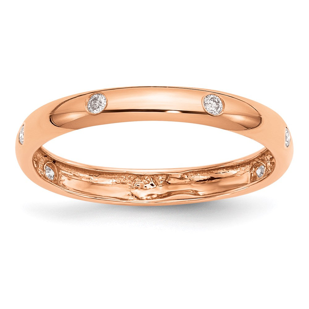 14K Roségold Ring mit echten Diamanten