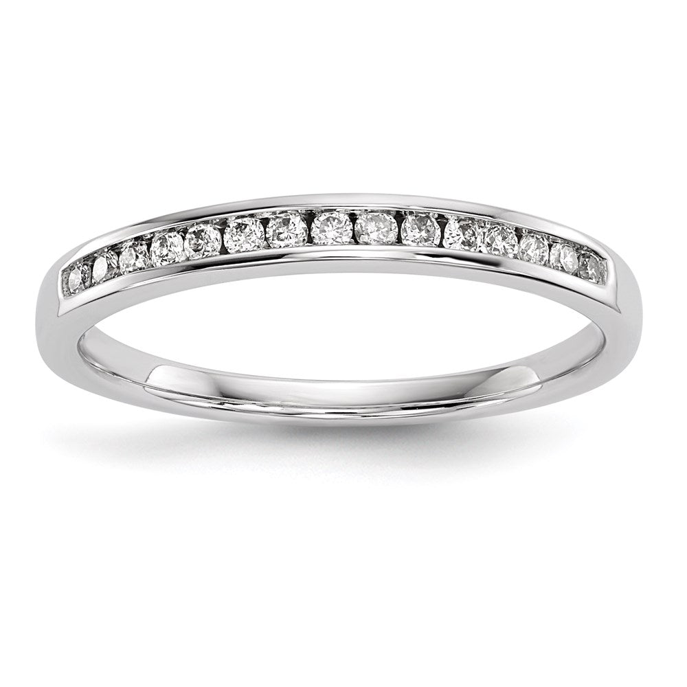 14K Weißgold Ring mit echten Diamanten