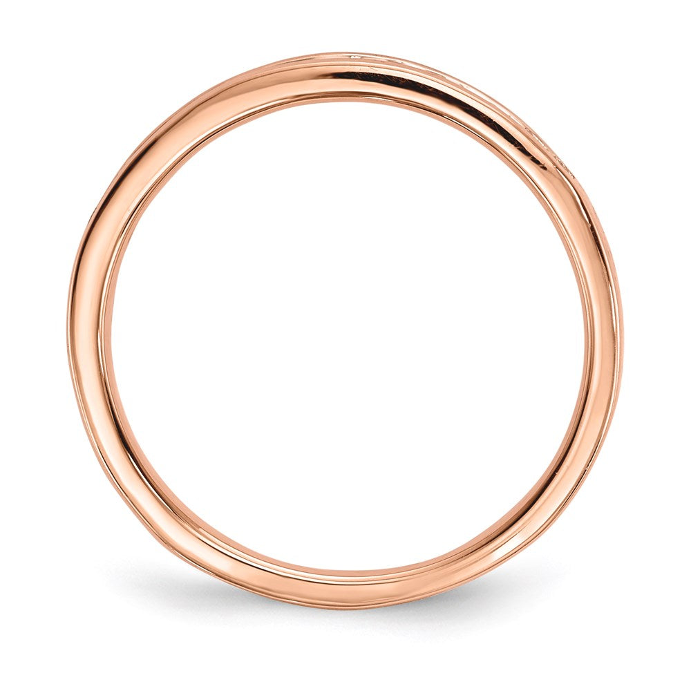 14K Roségold Ring mit echten Diamanten