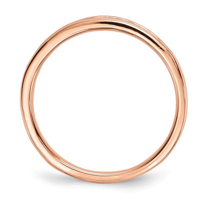 14K Roségold Ring mit echten Diamanten