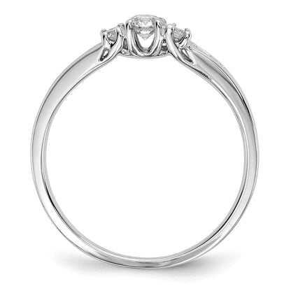 14K Weißgold Ring mit echten Diamanten