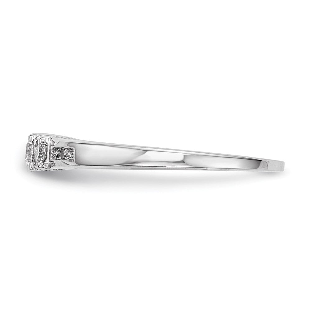 14K Weißgold Ring mit echten Diamanten