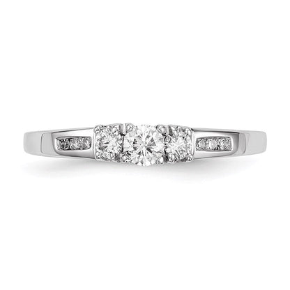 14K Weißgold Ring mit echten Diamanten