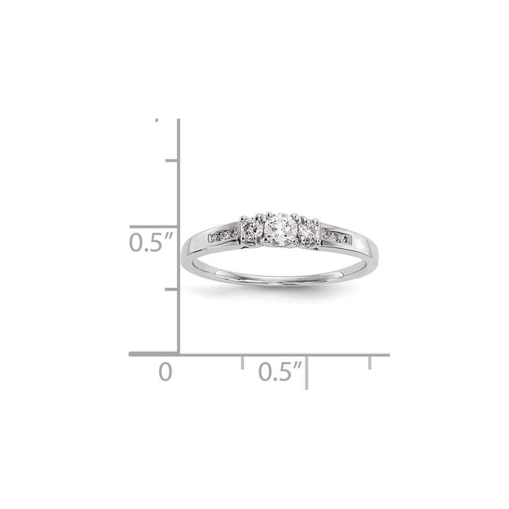 14K Weißgold Ring mit echten Diamanten
