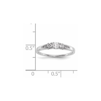 14K Weißgold Ring mit echten Diamanten