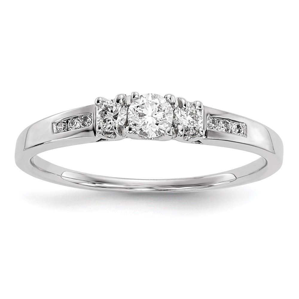 14K Weißgold Ring mit echten Diamanten