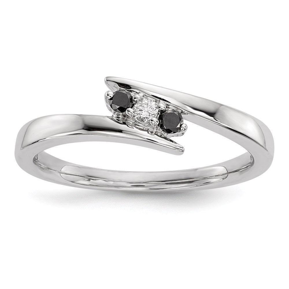 14K Weißgold Echt Diamant & Saphir Ring