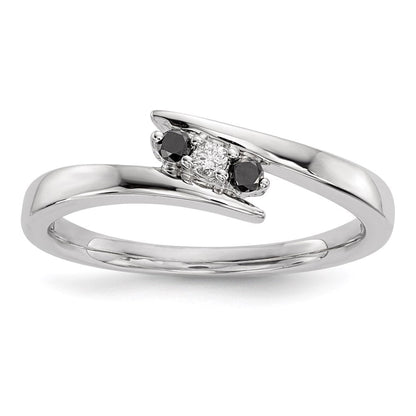 14K Weißgold Echt Diamant & Saphir Ring