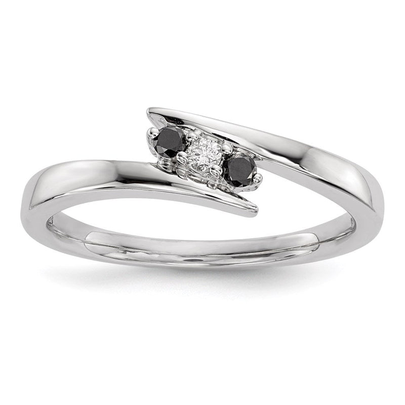 14K Weißgold Echt Diamant & Saphir Ring