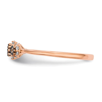 14K Roségold Ring mit weißen/champagnerfarbenen echten Diamanten