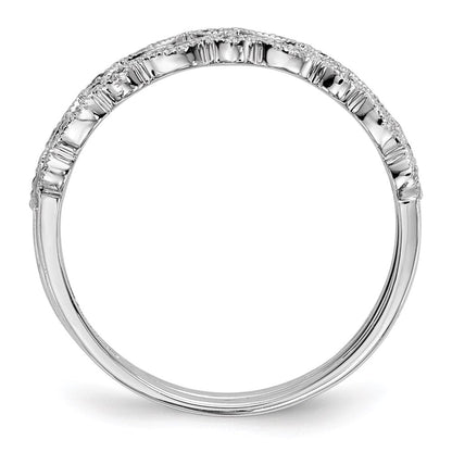 14K Weißgold Echt Diamant & Rosa Saphir Ring