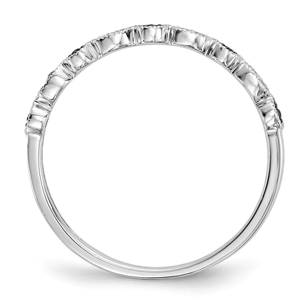 14K Weißgold Ring mit blauen/weißen echten Diamanten