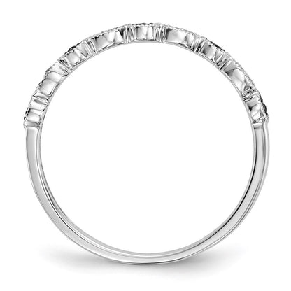 14K Weißgold Ring mit blauen/weißen echten Diamanten