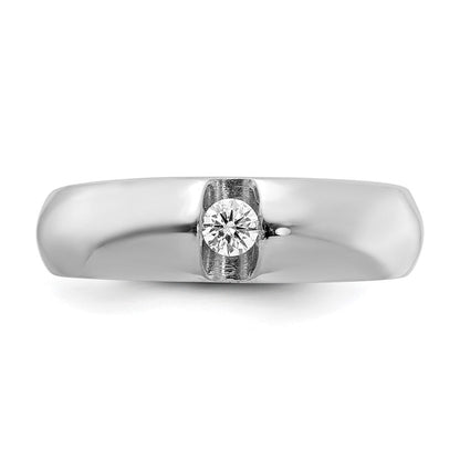 14K Weißgold Herrenring mit natürlichen Diamanten, VS